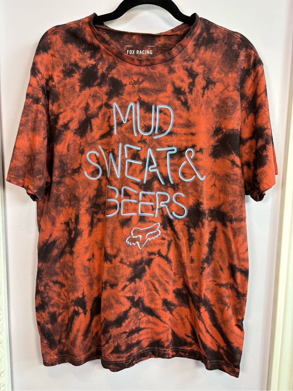 Fox Racing Unisex Redy Orange & Black Tie-Dye Casual Graphic Tee Size XL